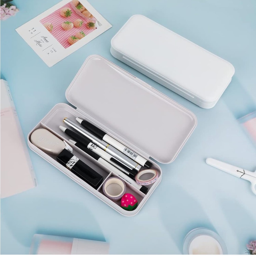 Pick 1: Pencil Case Gray or White - New - Picture 2 of 7